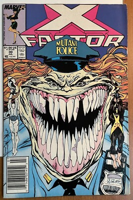 X-Factor Vol. 1 #30 (Marvel, 1988)- Fine- Newsstand- Mark Jewelers Variant