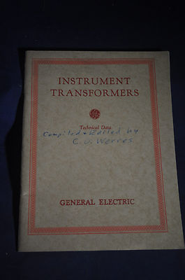 1928 General  Electric Instrument Transformers Technical Data