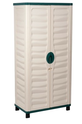 Outdoor Storage Cabinet Garden Utility Plastic Horizontal Shed Garage Lockable Garden Storage Sheds Home Garden