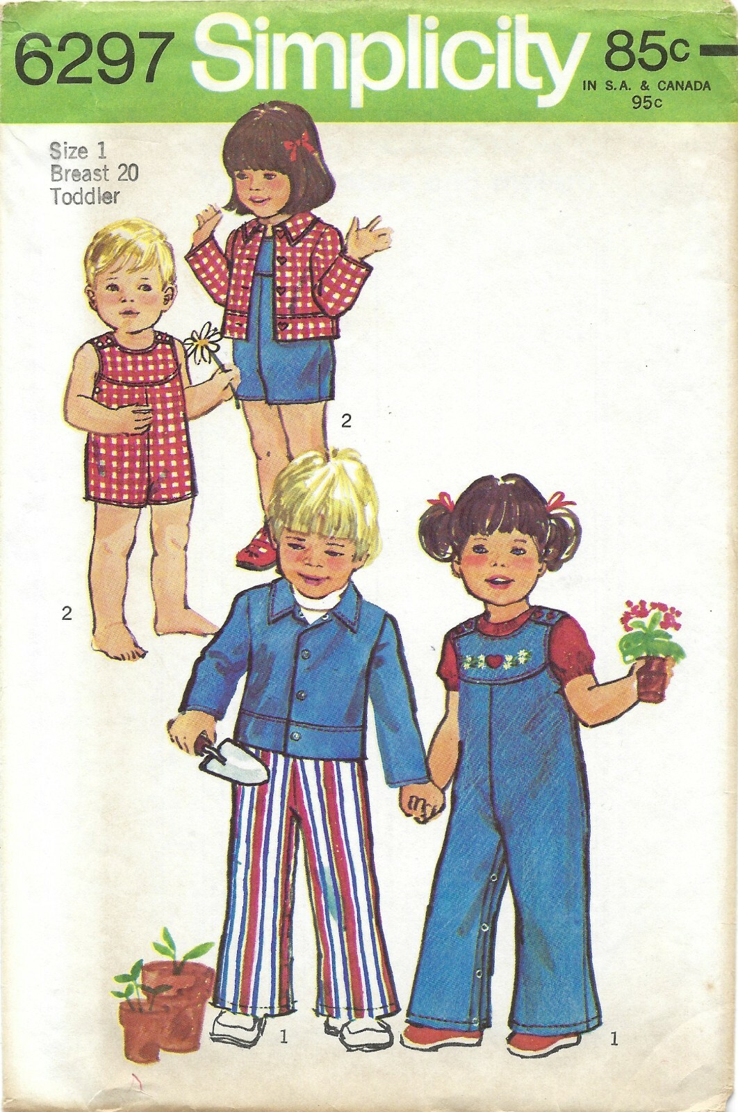 Simplicity 6297 Unlined Jacket, Overalls & Shortalls Sz 1
