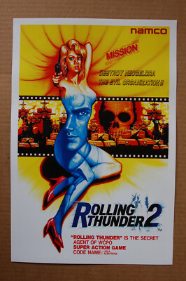 Rolling Thunder 2 Arcade Flyer Video Game promotional poster 