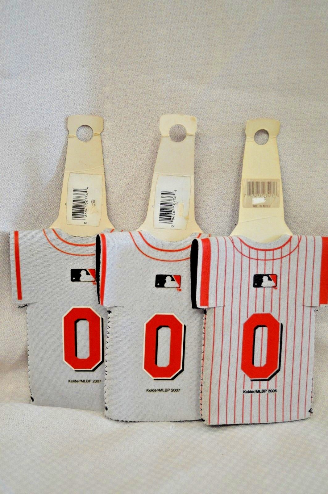 3X Set Drink HOLDER Bottle COZIE BASEBALL Cincinnati REDS JERSEY Party Red GRAY