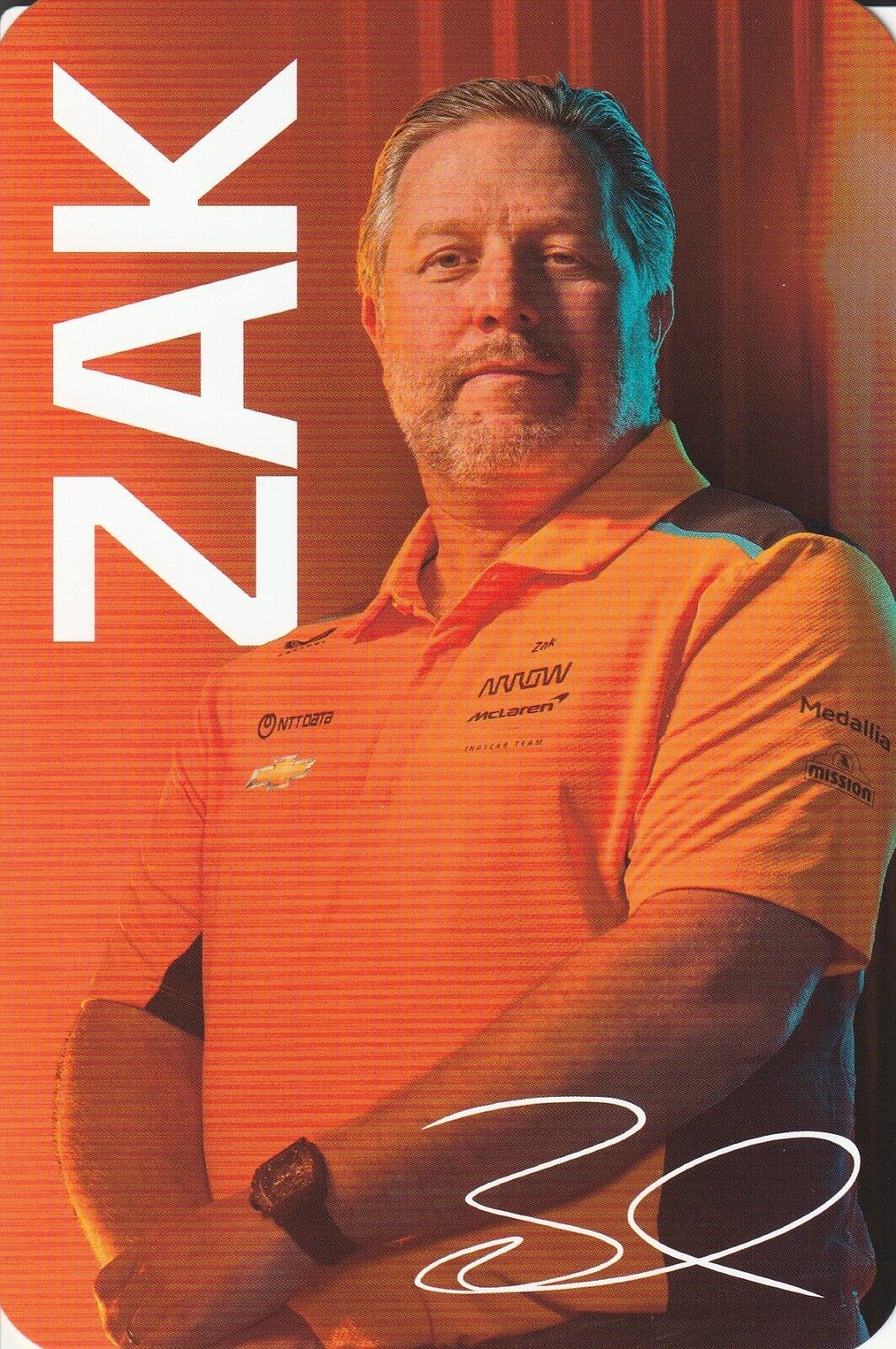2023 ZAK BROWN McLaren CEO INDIANAPOLIS 500 HERO PHOTO CARD 2023 ZAK BROWN McLaren CEO INDIANAPOLIS 500 HERO PHOTO CARD