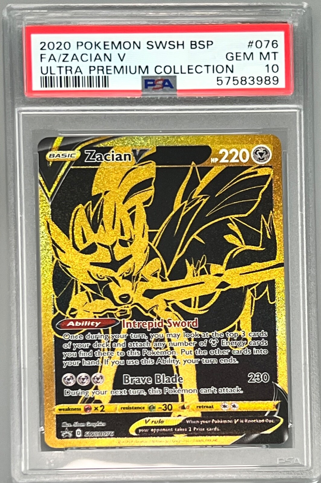 2020 Pokemon Ultra Premium SWSH076 Gold Promo Full Art