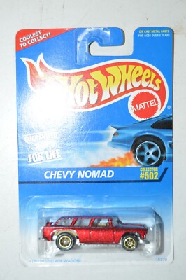 Hot Wheels Blue Card Chevy Nomad Maroon Red #502 7 spoke wheels Diecast 1:64 car