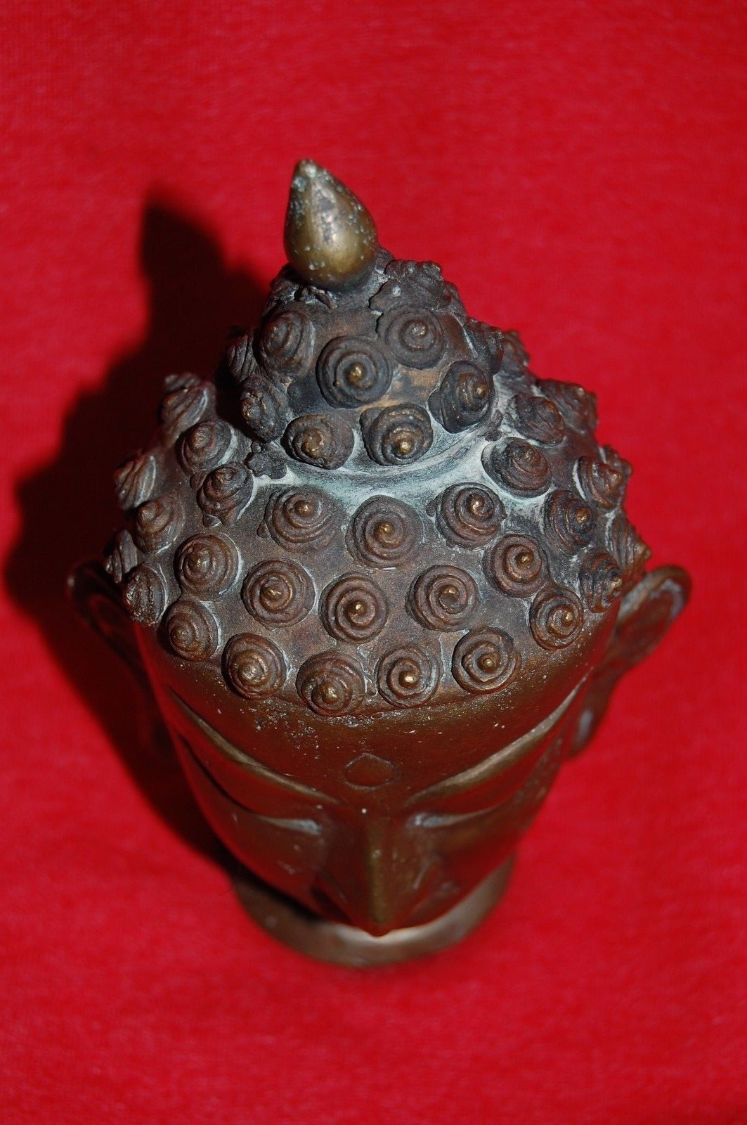 Antique Bronze Buddha Head Statue Tibet Nepal India China Sculpture