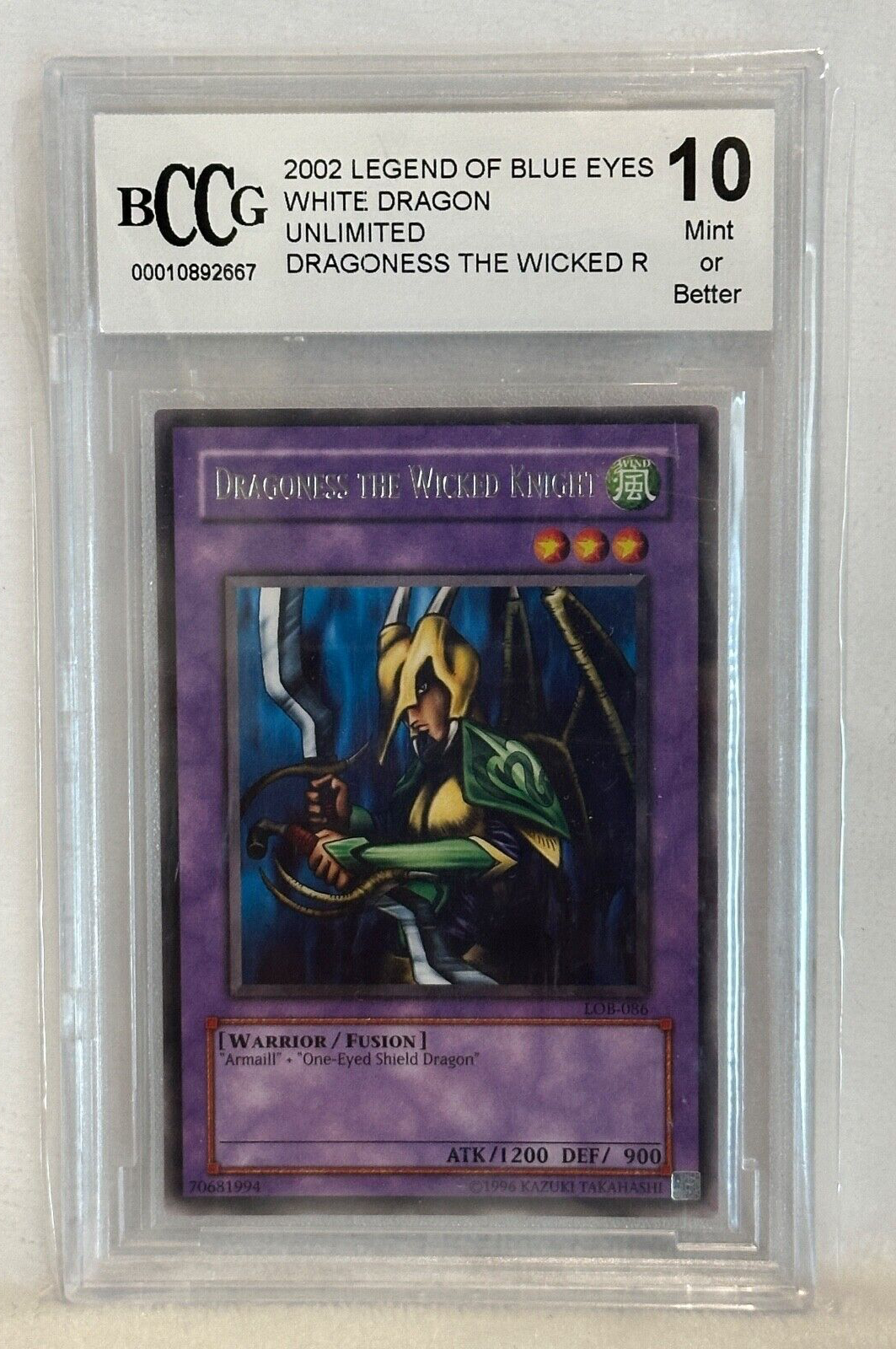 ドナウィルソン ドラゴンのダスティ Yu-Gi-Oh! Dragoness The Wicked Knight' LOB-086 Unlimited