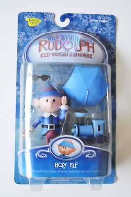 2003 Memory Lane Rudolph the Red Nosed Reindeer Boy Elf with Misfit Train SEALED