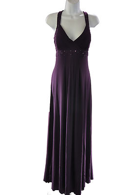 E Pretty Women's Chiffon Ruched Sequin Long Formal Evening Gown Dress Purple, 10
