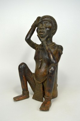 MASTERPIECE YORUBA BRONZE EFFIGY OF THE CHIEF, AFRICAN ART