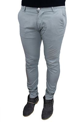 PANTALONI UOMO SARTORIALI BATTISTINI JEANS GRIGIO NUOVO MADE IN ITALY da 42 a 60