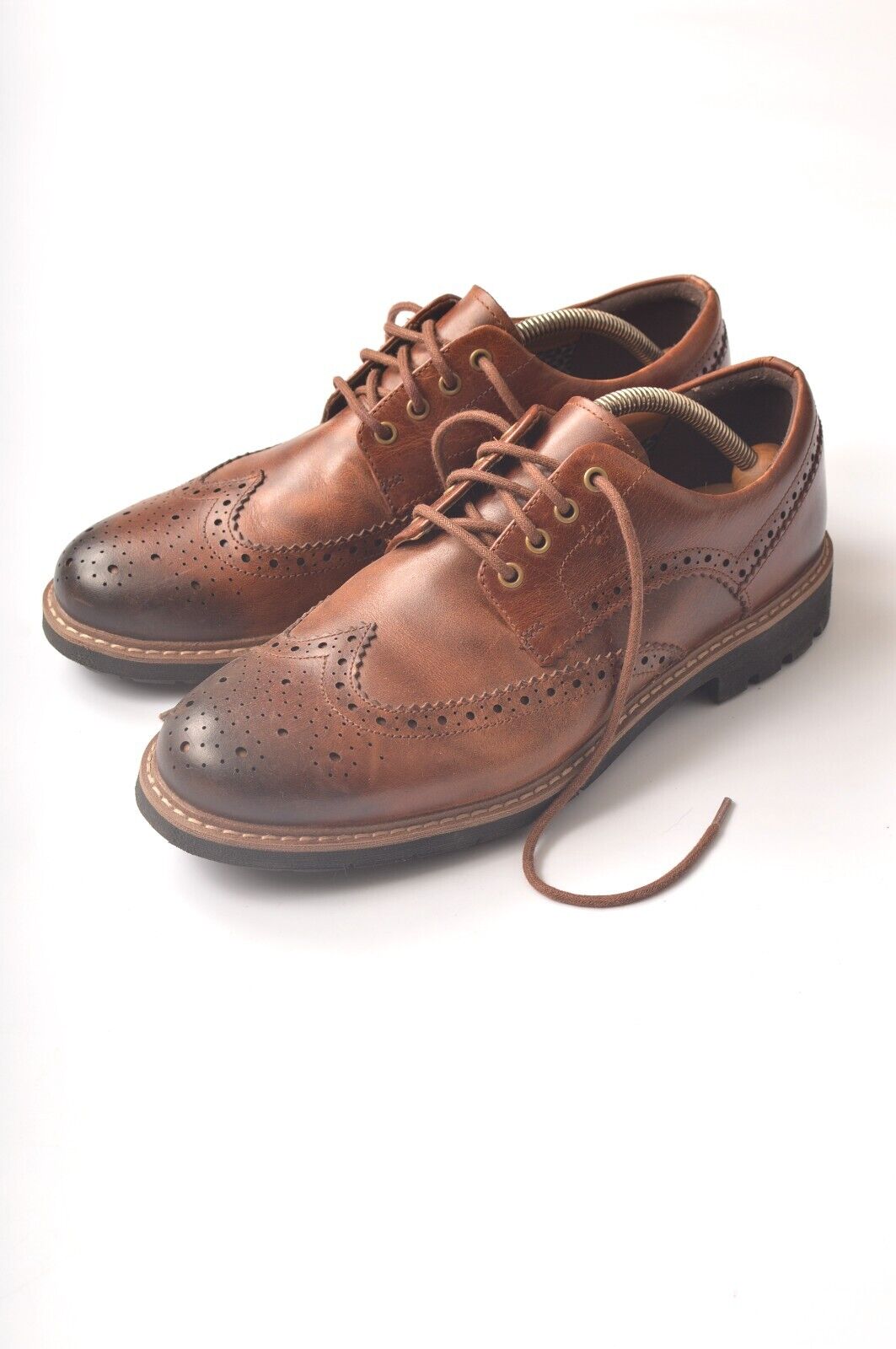 Clarks Oxfords Wingtips Patina Brown Leather Shoes 21951 Clarks Oxfords Wingtips Patina Brown Leather Shoes 21951