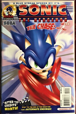 SONIC The HEDGEHOG Comic Book #259 June 2014 THE CHASE 1ST Ed. Bagged Board NEW