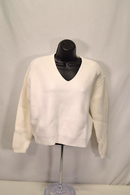 NWT Quince 100% Organic Cotton Fisherman Crew Ivory Sweater Size XS