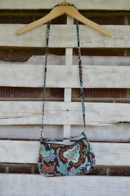 Vera Bradley Java Blue Mini Crossbody Purse Blue Brown LN