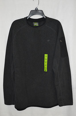 NordicTrack Men s Coal Mine/Black Onyx Brushed Mesh Crew Pullover - Size M NWT