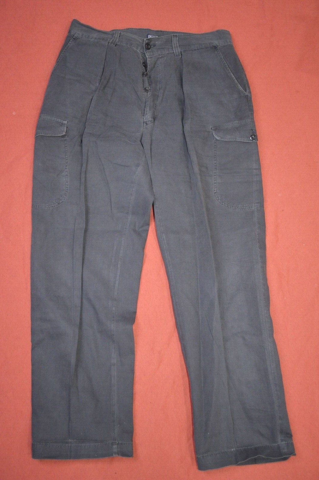 VTG 90s Polo Ralph Lauren Chino Cargo Pants 36x33 Dark Gray