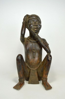 MASTERPIECE YORUBA BRONZE EFFIGY OF THE CHIEF, AFRICAN ART