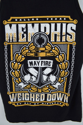 MEMPHIS MAY FIRE band Weighed Down unisex muscle tshirt SMALL black by mistakes
