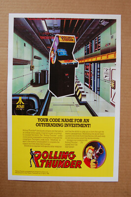 Rolling Thunder Arcade Flyer Video Game promotional poster 