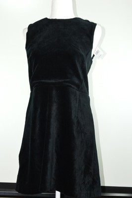 NWT French Connection Renata Black Corduroy Sleveless Jersey Dress Sz 10