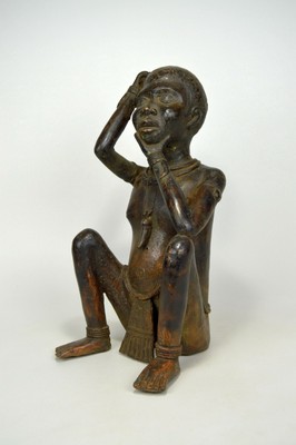 MASTERPIECE YORUBA BRONZE EFFIGY OF THE CHIEF, AFRICAN ART