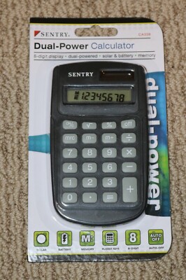 CALCULATOR SENTRY DUAL-POWER 8-DIGIT DISPLAY    Brand New  Sealed
