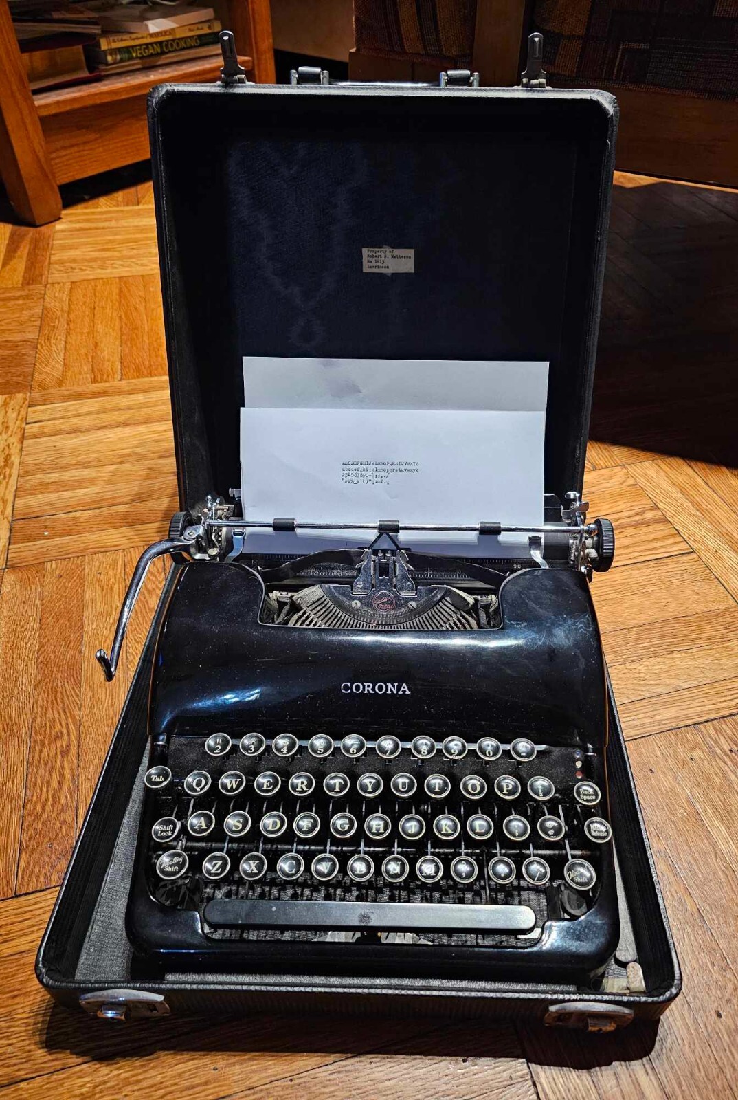 完動品　CORONA SILENT コロナタイプライター 1935年製 完動美品 ヘミングウェイの愛した 歴史的名機 CORONA 3 Left
