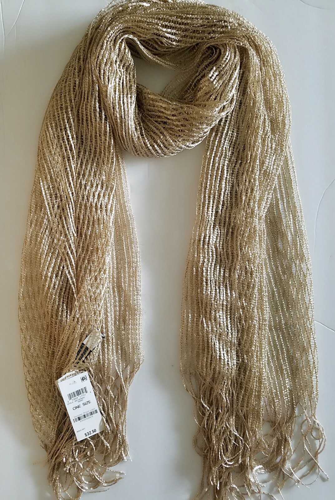 Inc International Concepts Metallic Mesh Scarf Fringed Scarf Wrap $32.50 MSRP | eBay