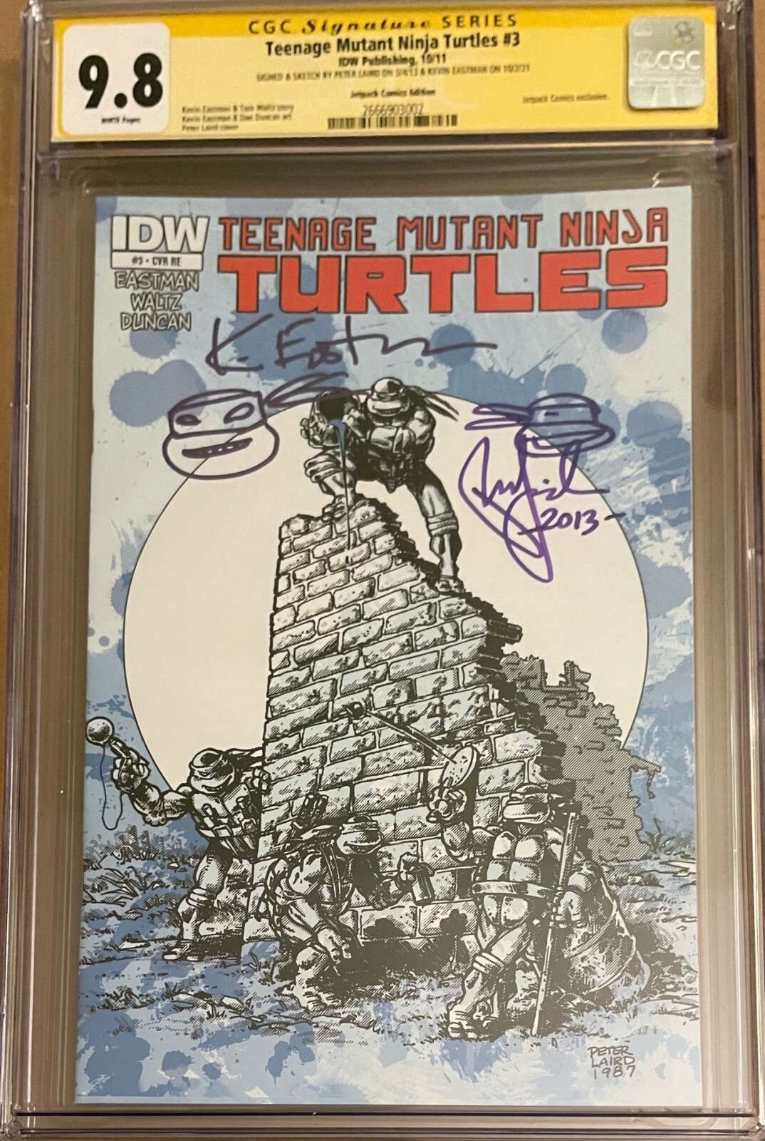 TMNT 3 Jetpack CGC SS 9.8 SIGNED Eastman Peter Laird SKETCH