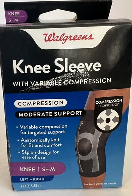 Walgreens Knee Sleeve With Variable Compression Moderate Support S-M