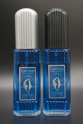 WITHOUT BOX Captain By Molyneux Paris Men Set Eau De Toilette Set 2 2.5oz
