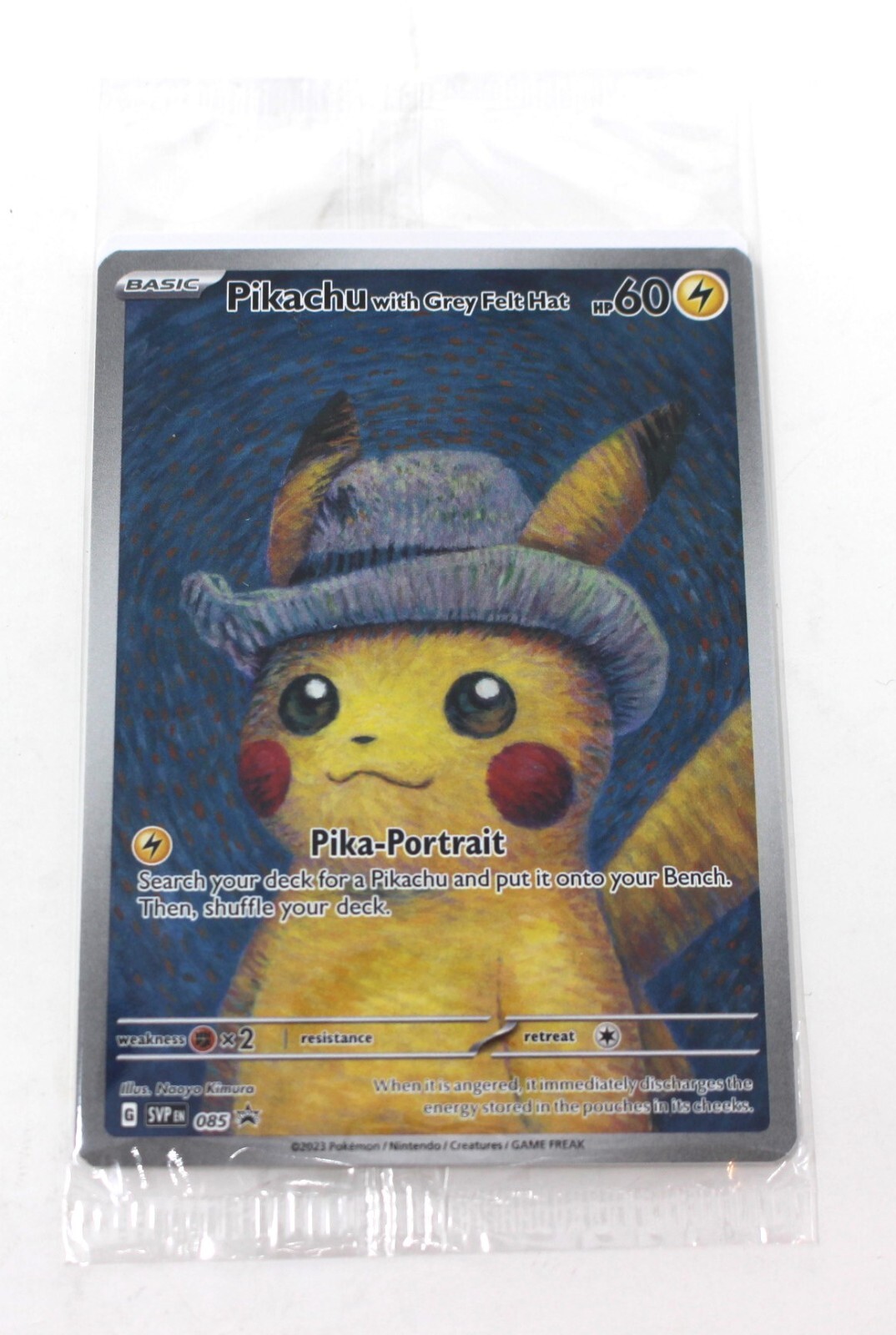 Pikachu With Grey Felt Hat 085 Promo Card Pokemon Van Gogh Pikachu With Grey Felt Hat 085 Promo Card Pokemon Van Gogh