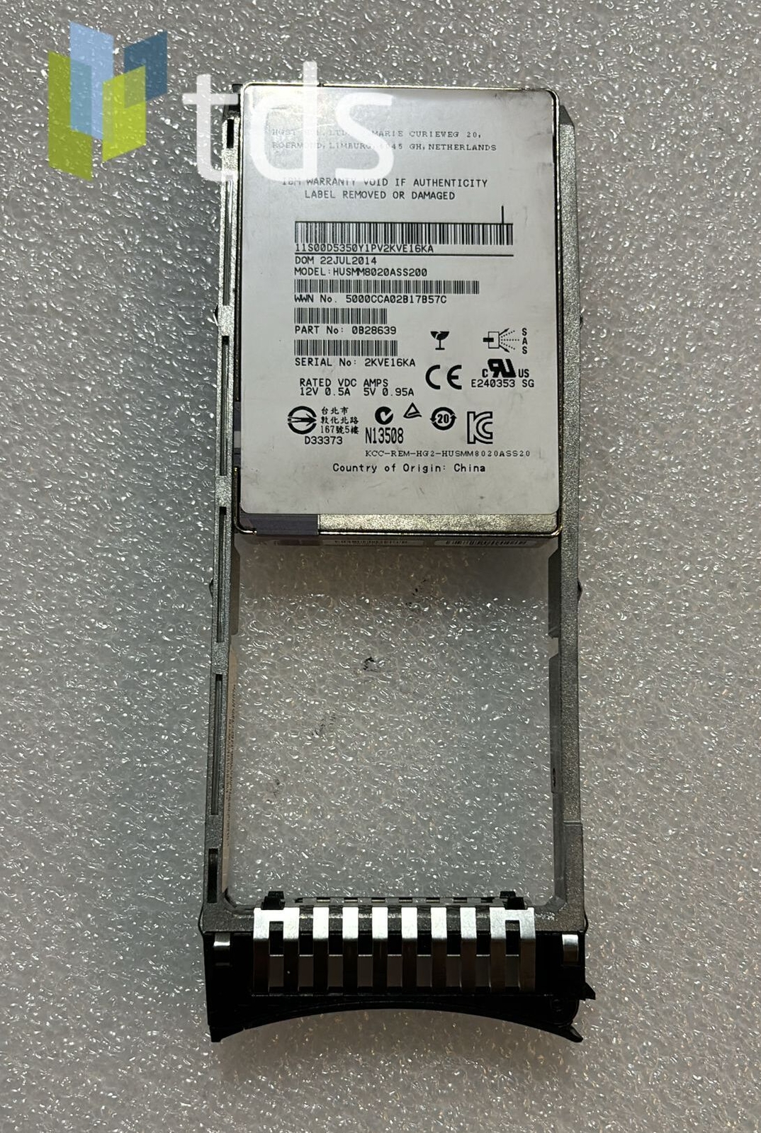 IBM 2078-AC93 200GB 2.5 INCH FLASH DRIVE SSD 00AK372 00Y5952 - Picture 1 of 3