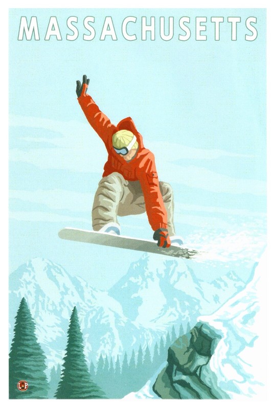 Er Massachusetts Jumping Lantern Press Original Poster Postcard Unp