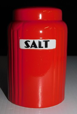 HALL RED RADIANCE CANISTER STYLE SALT SHAKER