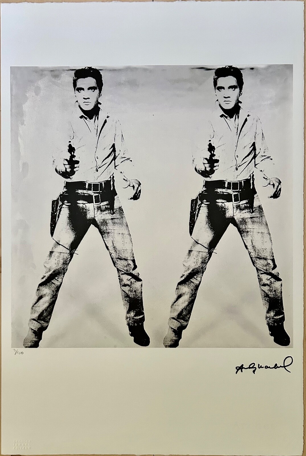 Andy Warhol　作品集　➕　ELVIS　ピンバッチ➕️切手シート EIN Spotlight 'Andy Warhol - The Elvis Works'