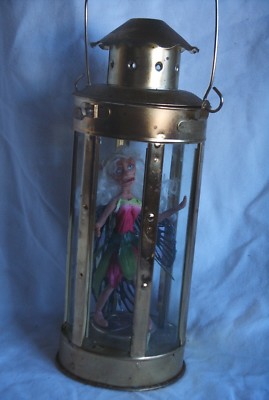 Sad Mad Fairy Doll Caught Lantern Fantasy Art Sculpture Figure Handmade OOAK