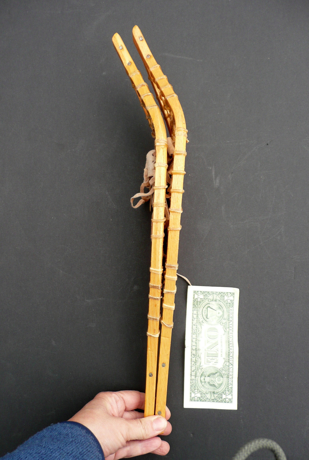 VERY SMALL Indian Made Snowshoes Salesman Sample 20 x 4.5 FREE SHIP