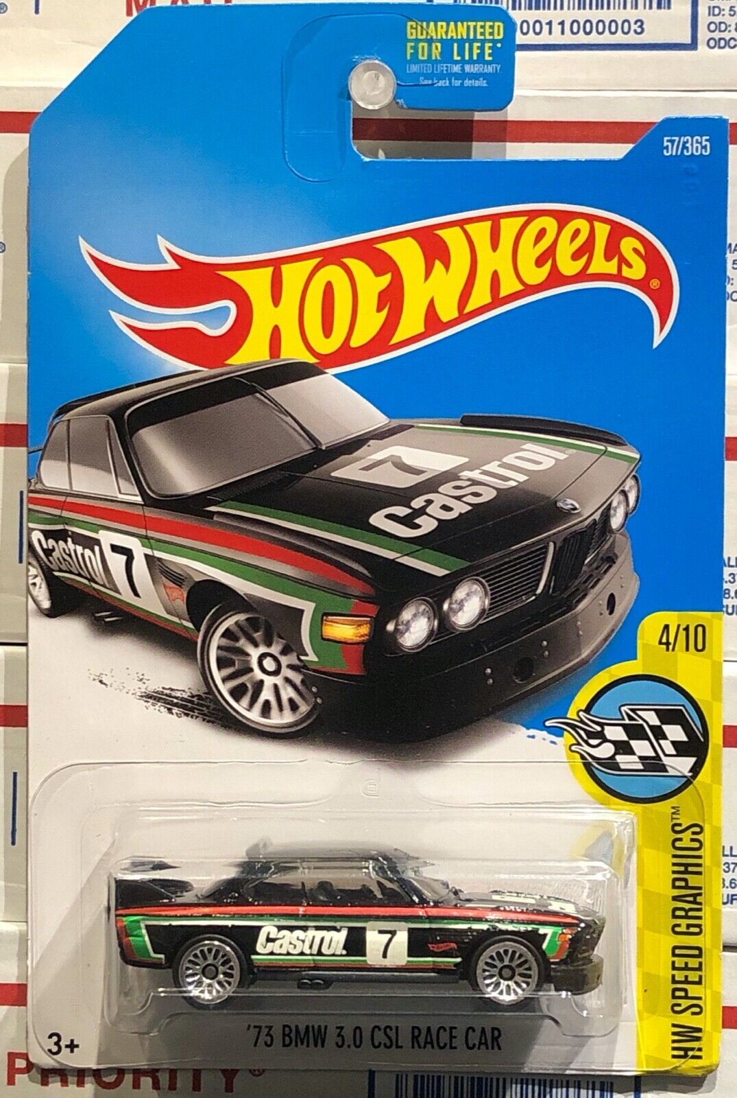 2017 HOT WHEELS '73 BMW 3.0 CSL RACE CAR, #4/10 HW SPEED 2017 HOT WHEELS '73 BMW 3.0 CSL RACE CAR, #4/10 HW SPEED