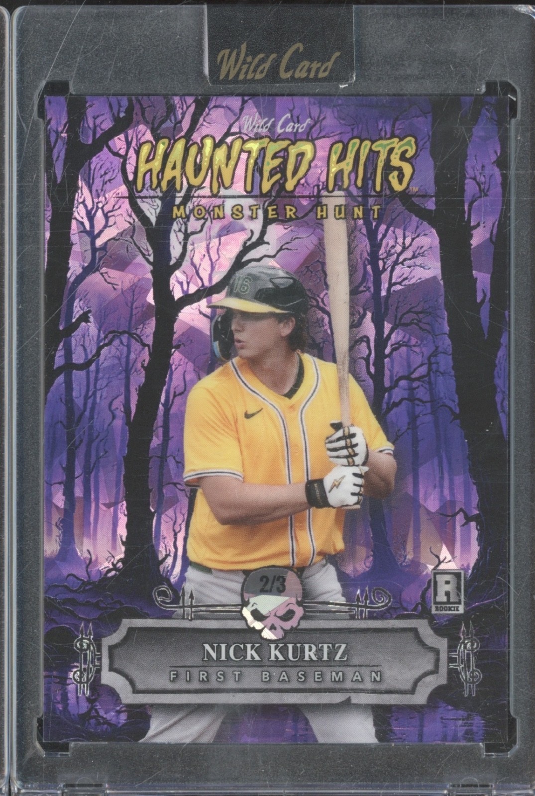 2025 Wild Card Monster Hunt Haunted Hits Purple Crystal Nick Kurtz RC 2/3