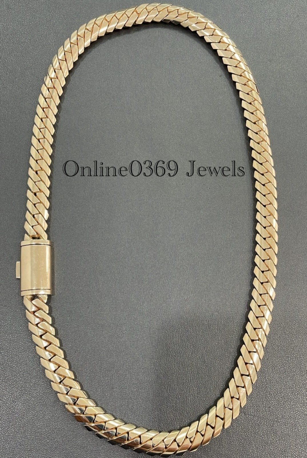 Pre-owned Online0369 Men's Custom 12mm Thick And 24 Inch Long Solid Cuban Necklace In 925 Silver In White