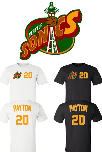 Gary Payton Seattle Supersonics #20 player shirt S-5XL Tracking!!