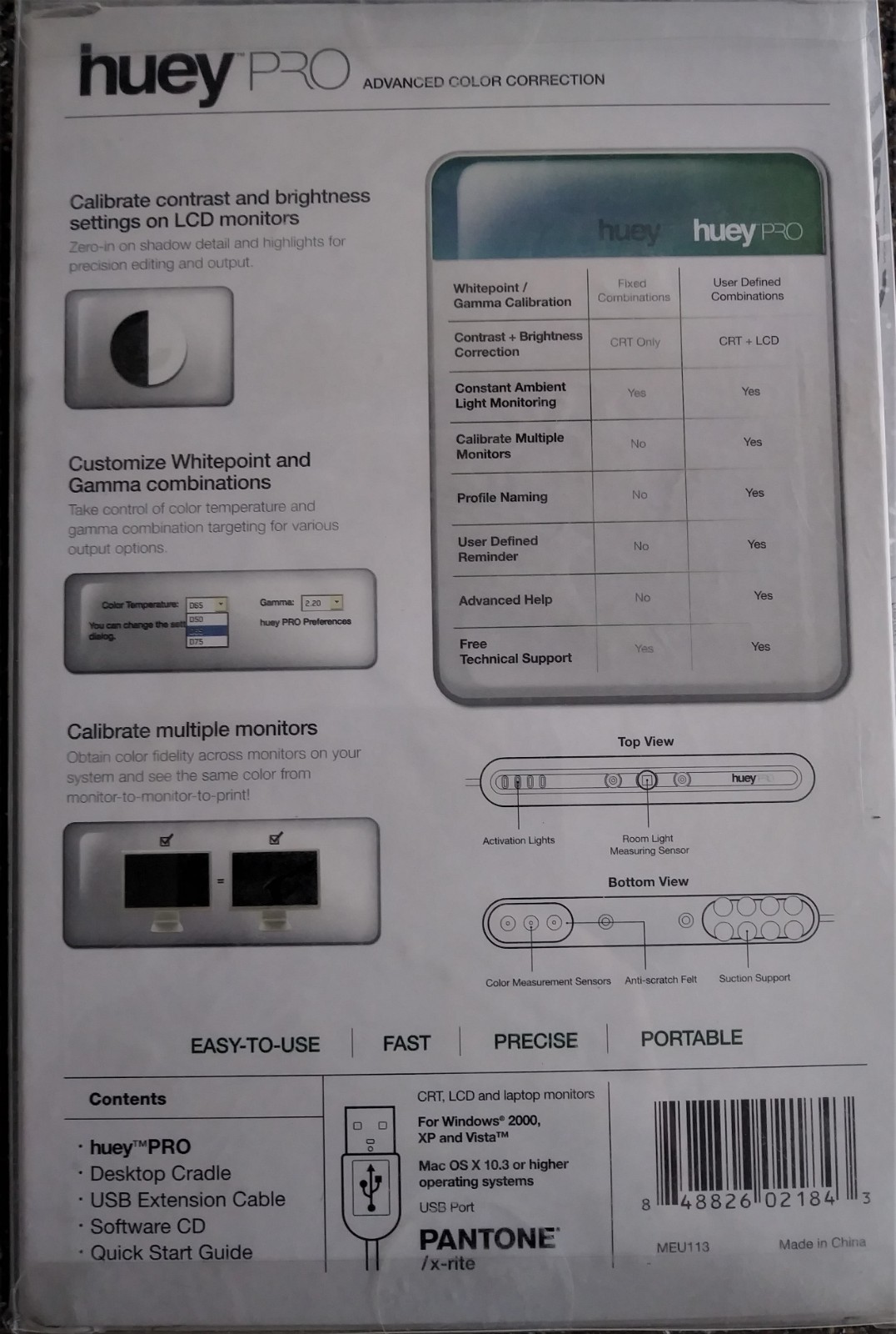 Pantone Huey Pro Advanced Color Correction Monitor Calibrater PC or Mac