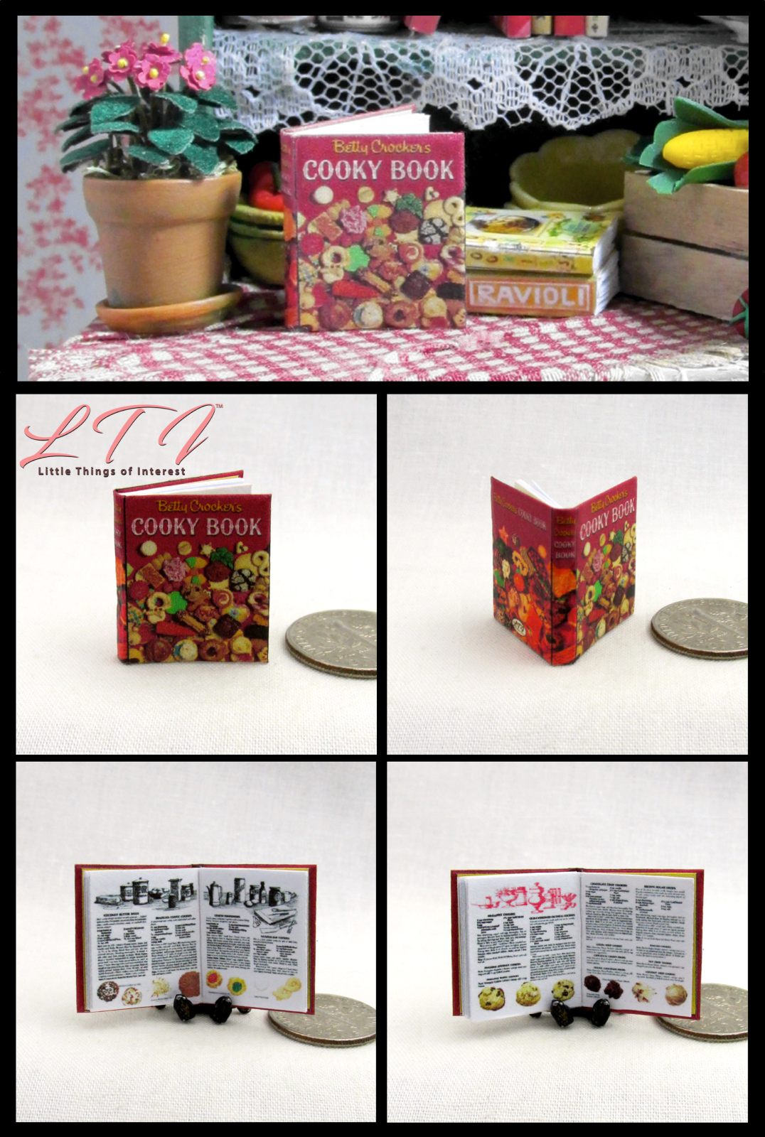 BETTY CROCKER'S CHRISTMAS Cooky Cookbook Miniature 1:12 Scale Book