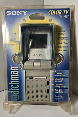 Sony Watchman Vintage Portable 2.5'' Color LCD Television TV FDL-250T Sealed NOS