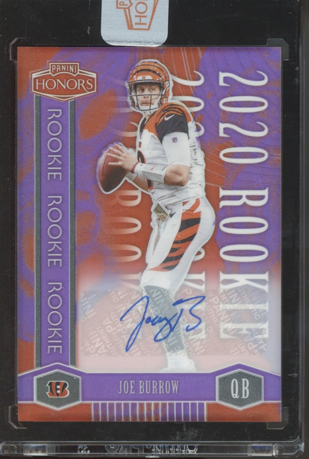 2020 Panini Honors Purple #1 Joe Burrow 3/4 Auto Autograph RC Rookie