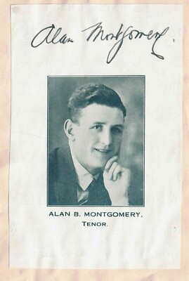 Alan B Montgomery 1940's Tenor Singer signed clipping
