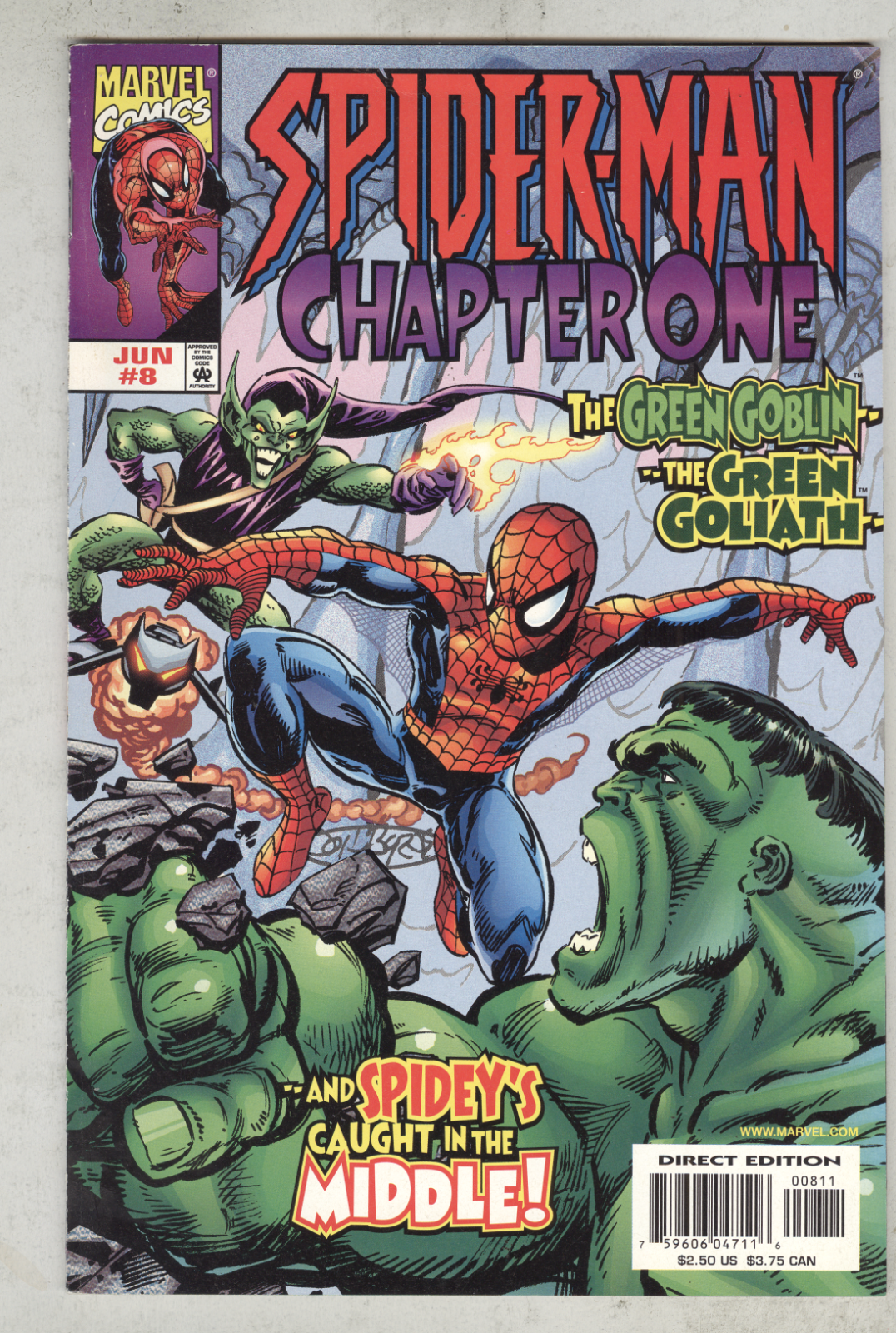 マーベルコミックス　SPIDERMAN CHAPTER ONE 英語版 Spider-Man Chapter One #8 June 1999 VF Hulk, Still has Kidz