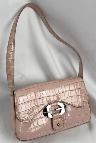 Y2K Guess Pink Purse Vegan Big G logo Silver Hardware